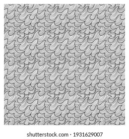 Seamless pattern with black stormy waves. Design for backdrops with sea, rivers or water texture.