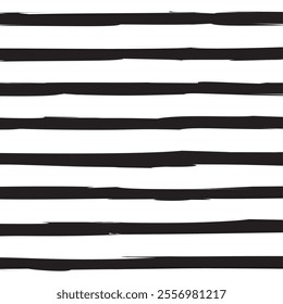Seamless pattern with black stripes. Monochrome striped hand drawn background.	
