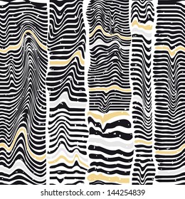 Seamless pattern of black stripes similar to a zebra