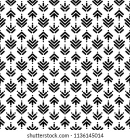Seamless pattern with black strokes and dots on white background. Ethnic indian symmetric background. Diagonal rhombus pattern. Geometric seamless  texture. Mosaic plaid. Checkered vector illustration