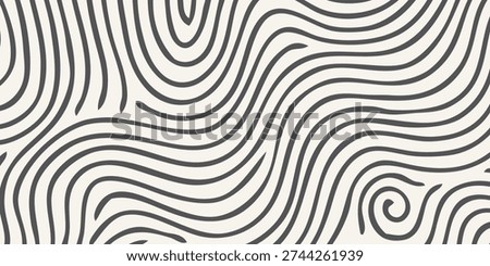 A seamless pattern of black swirling lines on a light background, resembling fingerprints or topographic maps.