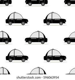 Seamless pattern with black taxi
