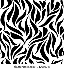 Seamless pattern with black tracery on white background 