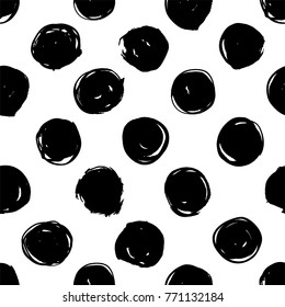 Seamless pattern black vector stain blot.
