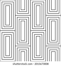 Seamless pattern. Black vertical rectangles in one line on a white background. Vector illustration.