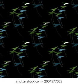 seamless pattern black water leaves green arrowhead vector 