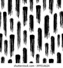 seamless pattern with black watercolor brush strokes