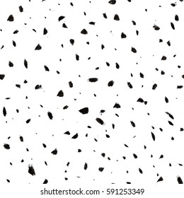 Seamless pattern with black watercolour brush splashes