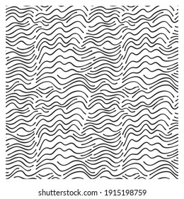 Seamless pattern with black waves. Design for backdrops with sea, rivers or water texture.