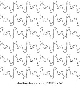 Seamless pattern of black wavy continuous lines on the white background, vector element for wallpaper, textile, wrapping, print, surface design, decor