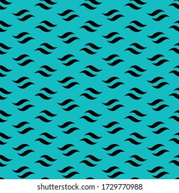 Seamless pattern of black wavy elements on a white background