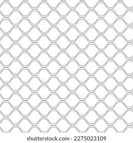 Seamless pattern of  black wavy lines .Geometric background