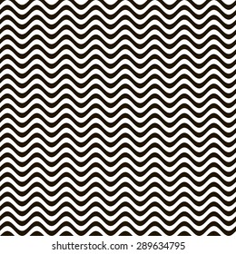 Seamless pattern of black wavy shapes on a white background. - Illustration 
