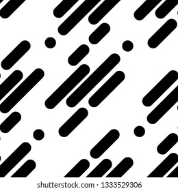 Seamless pattern of black and white abstract geometric shapes. Vector background. Can be used in printing, textile, wrapping, web-design.