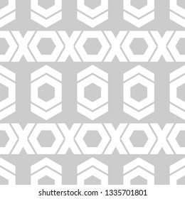 Seamless pattern of black and white abstract geometric shapes. Hexagons. Vector background. Can be used in printing, textile, wrapping, web-design.