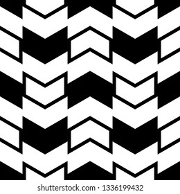 Seamless pattern of black and white abstract geometric shapes. Zigzag. Vector background. Can be used in printing, textile, wrapping, web-design.