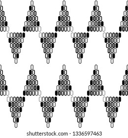 Seamless pattern of black and white abstract geometric shapes. Vector background. Can be used in printing, textile, wrapping, web-design.