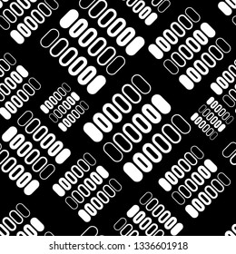 Seamless pattern of black and white abstract geometric shapes. Vector background. Can be used in printing, textile, wrapping, web-design.