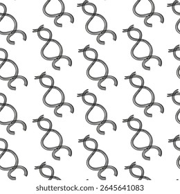 Seamless pattern, black and white, abstract lines. Thin lines of free form. Design for cover, banner, packaging, clothing