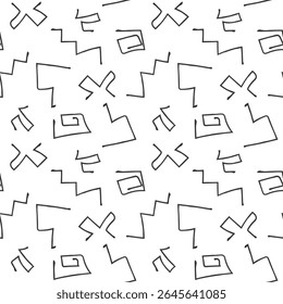 Motif harmonieux, noir et blanc, lignes abstraites. De fines lignes de forme libre. Conception pour la couverture, la bannière, l'emballage, les vêtements