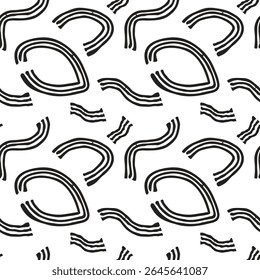Motif harmonieux, noir et blanc, lignes abstraites. De fines lignes de forme libre. Conception pour la couverture, la bannière, l'emballage, les vêtements