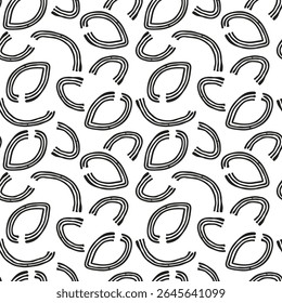 Motif harmonieux, noir et blanc, lignes abstraites. De fines lignes de forme libre. Conception pour la couverture, la bannière, l'emballage, les vêtements