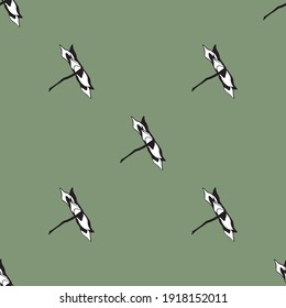 seamless pattern black and white anise green background vector 