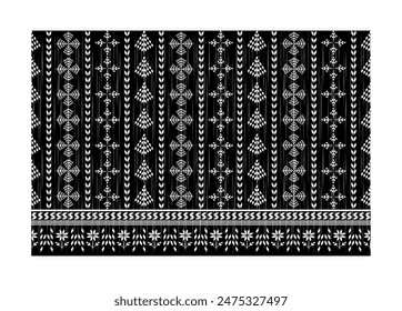 Seamless pattern black and white  Aztec, Folk, Damask, Herringbone, Aztec Ikat, design for textiles, rug, curtain, floor and background. 