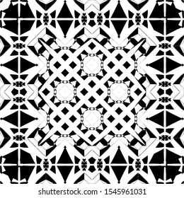 Seamless pattern black and white background