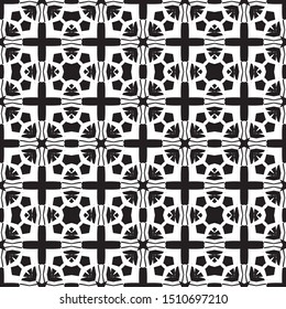 Seamless pattern black and white backgrounds ornaments