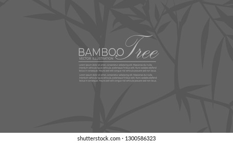 Seamless pattern in black and white of the bamboo stalks, Vector illustration of bamboo, design of Chinese and Japanese trees,  Monochrome trees wallpaper for cards and web.