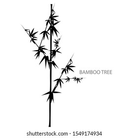 Seamless pattern in black and white of the bamboo tree, Vector illustration of bamboo, design of Chinese and Japanese trees,  Monochrome trees wallpaper for cards and web.