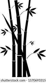 Seamless pattern in black and white of the bamboo stalks