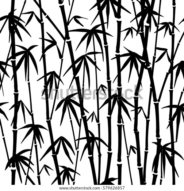 竹の茎の白黒に継ぎ目のない模様 のベクター画像素材 ロイヤリティフリー