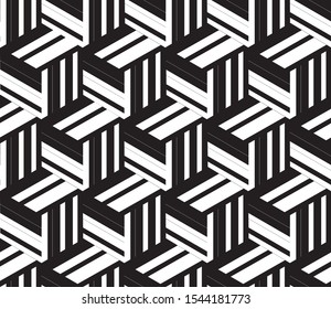 Seamless pattern with black and white bands.