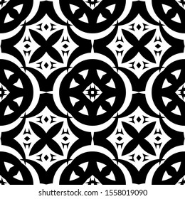 Seamless pattern black and white for batik textile backgrounds