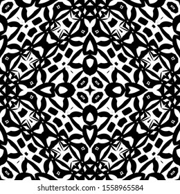 Seamless pattern black and white for batik textile backgrounds