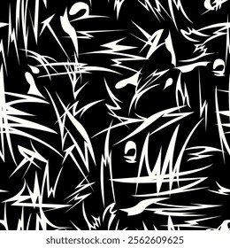 
Seamless pattern with black and white brush strokes in grunge style. Vector illustration for interior design, views and various surfaces in an abstract style