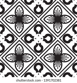 Seamless pattern in black and white. Can be for background or print.