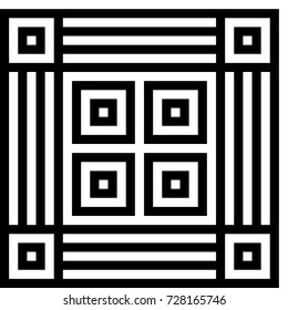 Seamless pattern with black white checked squares and striped lines. Optical illusion, illusive effect. Kinetic tile in op art. Vector hypnotic background, texture. Geometric frame, vibrant design.