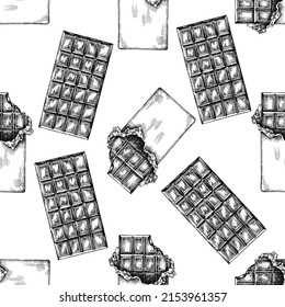 Seamless pattern with black and white chocolate