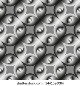 
Seamless pattern in black and white color. For wrapping paper, cloth.