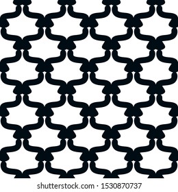 Seamless pattern in black and white color with geometric patterns.