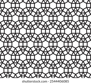 Seamless Pattern Black and White Colors Arabic Style Network Decorative Ornament 