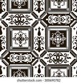 seamless pattern black and white colors