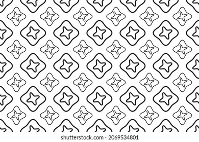 Seamless pattern with black and white colour background, geometric round shape. Vector illustration.
