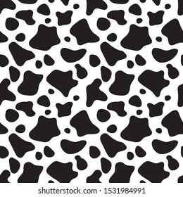 Seamless pattern black and white. Cow hide background
