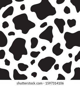 Seamless pattern black and white. Cow hide background