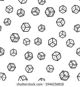 Seamless pattern with black and white dice for print and web.