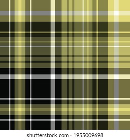 Seamless pattern in black, white and discreet green colors for plaid, fabric, textile, clothes, tablecloth and other things. Vector image. 